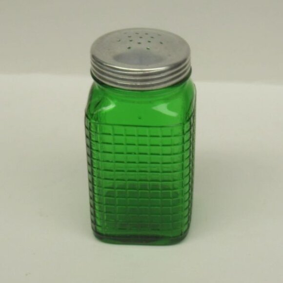 Vintage Owens Illinois Forest Green 5 Inch WAFFLE Pattern Kitchen Shaker - Picture 2 of 5